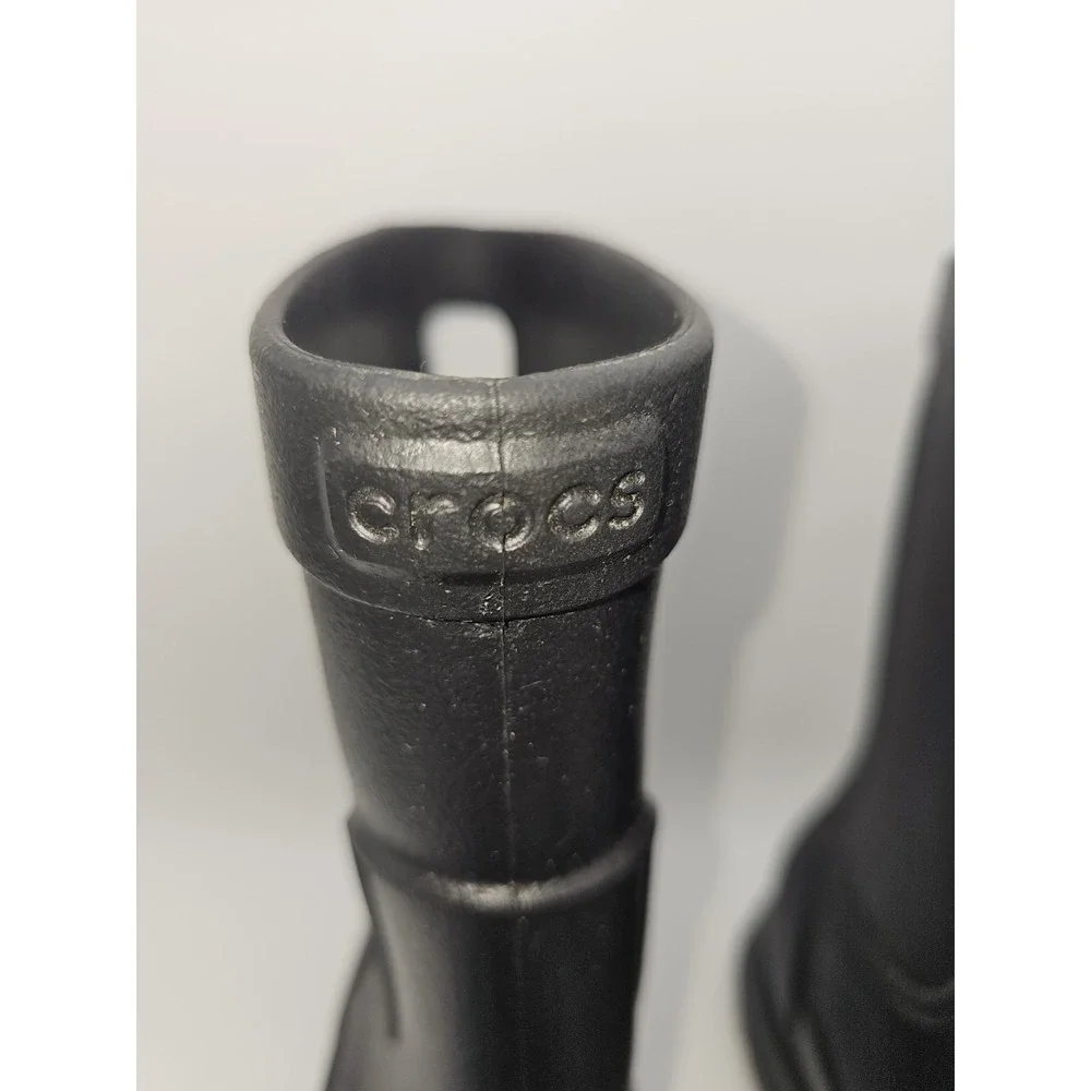 Crocs Classic Rain Boots Women's Size 8 Black Casual Pull on Croslite Waterproof